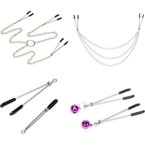 5 Types Metal Chains Nipple Clamps Sex Toys Nipples Clips Adult Games For Couples Flirt Slaves Game Bdsm Bondage Exotic Toys