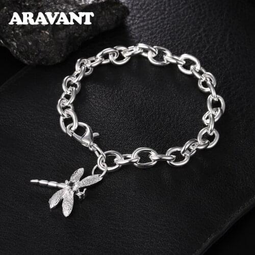 Women Bracelets Silver Dragonfly Bracelet For Women Romantic Bracelets Silver 925 Jewelry