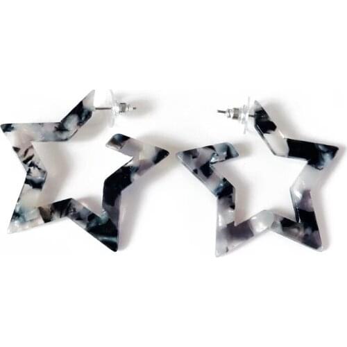 ZWPON 2020 Acetate Star Large Earrings for Women Trendy Hoop Earrings Jewelry Wholesale