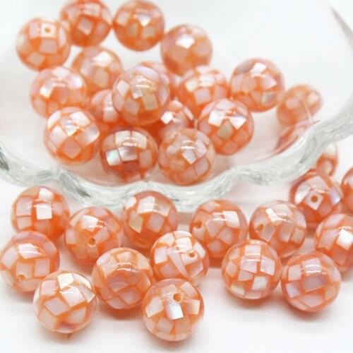 Natural Shell Rainbow Round Spacer Beads For Jewelry Making DIY Accessorries Bead For Bracelet Necklace 5 Pcs 8 10 12 14mm