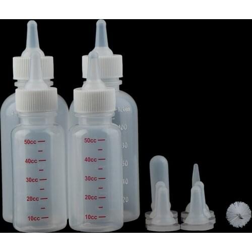 50/100ml Puppy Kitten Feeding Bottle Pet Dog Cat Bady Nursing Water Milk Feeder With Cleaning Brush Newborn Cat Drinking Bottle