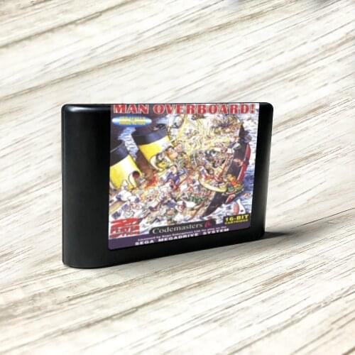 Man Overboard - EUR Label Flashkit MD Electroless Gold PCB Card for Sega Genesis Megadrive Video Game Console