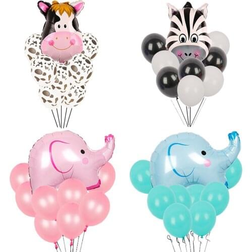 Jungle Animal Tiger Lion Monkey Zebra Giraffe Cow Foil Balloon Kids Safari Birthday Party Decor Zoo Theme Decoration Supplies