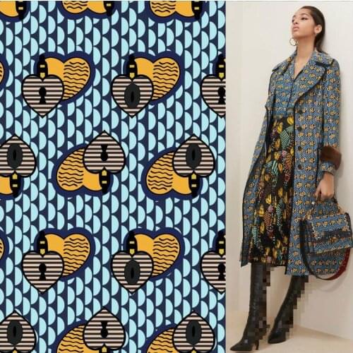 European and American Spring and Summer Love Digital Printing Clothing Fabric Dress Shirt Advanced Design Fabric