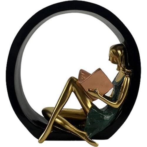 Reading Girl Figurines Ornaments Europe Lady Miniature Furnishings Desktop Crafts Home