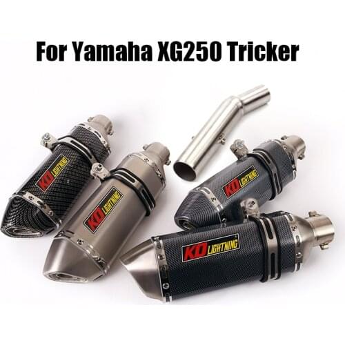 For Yamaha XG250 Tricker Exhaust Silencer Pipe Muffler With DB Killer Slip On Middle Link Tube Connecting Pipe Motorcycle
