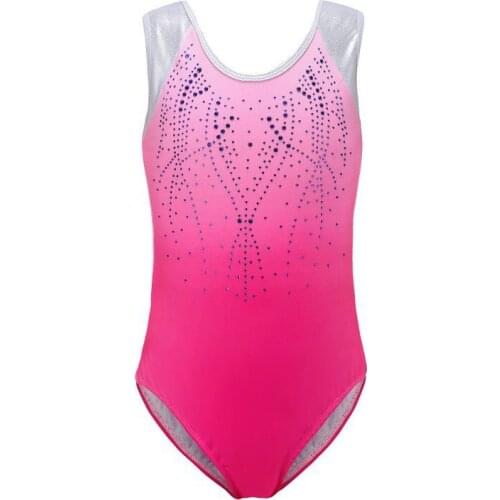 Hot Sale Diamond Bright Pattern Body Suit Sleeveless Ballet Gymnastics Gradient Color Dance Practice Clothes TeenagersNew