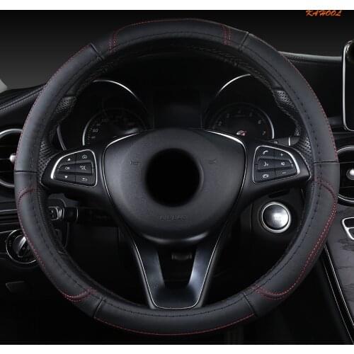 KAHOOL Leather Car Steering Wheel Cover For Fiat 500 500X Ducato Grande Punto Tipo Panda Freemont Bravo Stilo