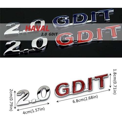 Metal Emblem For 2.0 GDIT Haval Tabanca H2 H3 H5 H6 H9 coupe t fek m4 m5 m6 Auto Accessories Rear Tail Letters Sticker Decal