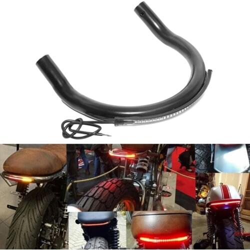 Motorcycle Motorbike Upswept Rear Seat U Frame Hoop Loop with LED Tail Light Motorcycle Accessories
