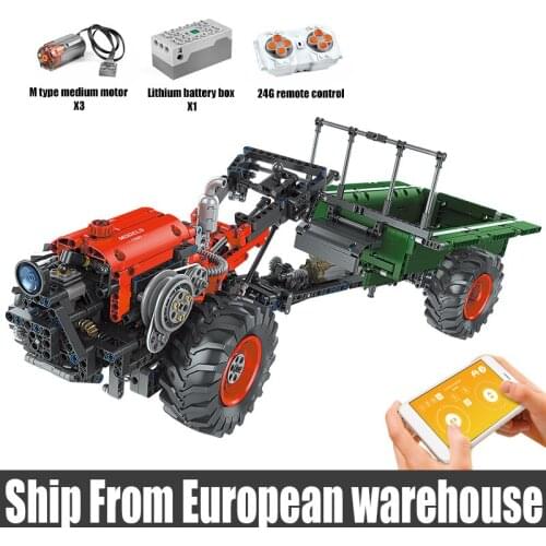 MOULD KING 17005 The Motorized Tractor Model APP RC High-Tech Car Building Blocks Assembly Bricks Toys Kids Christmas Gifts