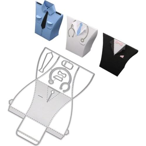 Mans Suit Tie Cutting Dies 3 Styles Gift Box Metal Stencil For DIY Scrapbooking Card Making Album Embossing Stamps And Die