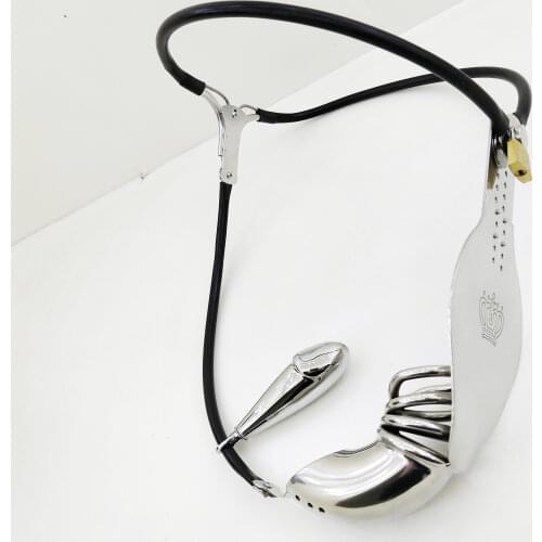 2021 Male Cock Cage Bondage Chasity Belt Stainless Steel BDSM Adjustable Waist Metal Pants Sex Toys For Man Penis Cage Lock