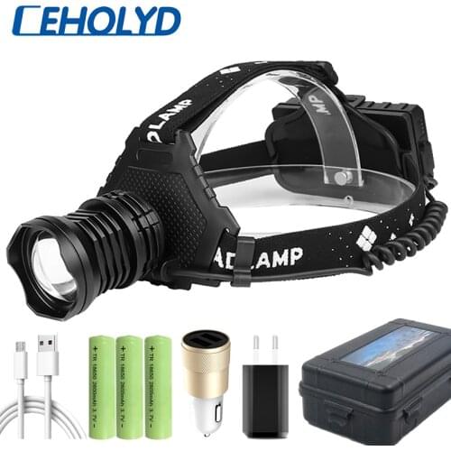 Ceholyd Led XHP100 XHP90 Headlamp Zoomable Head Lamp Hunting Fishing Headlight Power Bank Flashlight 3PCS 18650 Battery