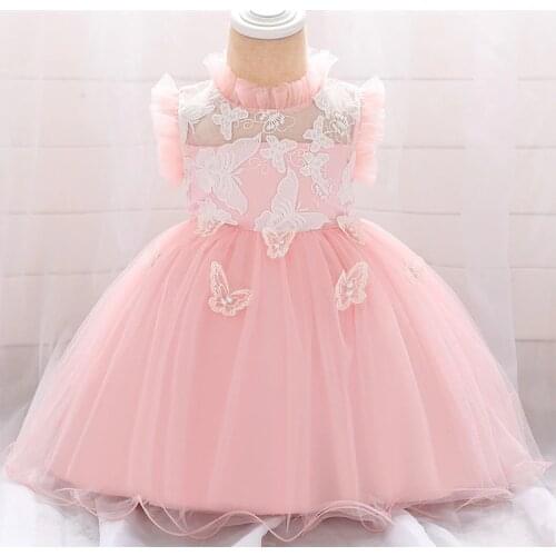 New 2021 1 Year Girl Baby Birthday Dress For Baby Girl Clothing Vestido Party Wedding Dresses Lace Princess Baptism Dress Tutu