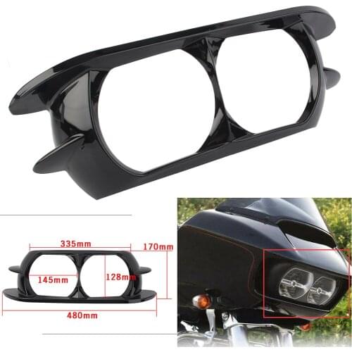 Motorcycle Dual Headlamp Headlight Bezel Scowl Outer Trim Cover Bezel Fairing For Harley Road Glide 2015 2016 2017 2018 2019