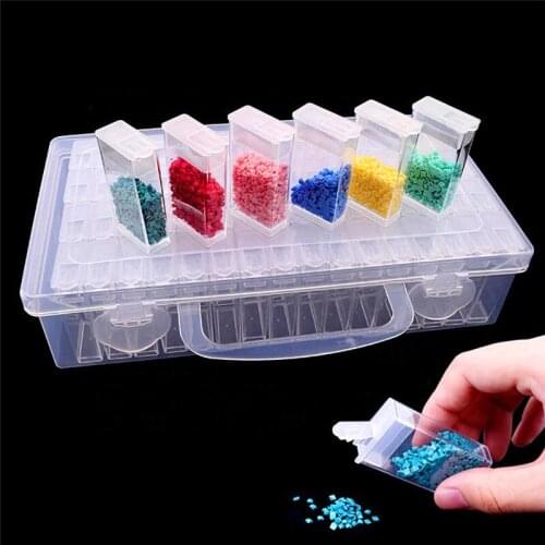 28/64Pcs Lattice Diamond Painting Tools Accessories Beads Container Kits Storage Organizer Stone Storage Convenience Jewelry Box
