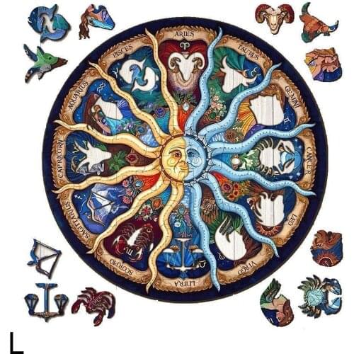 Puzzles Adults Kids For Zodiac Wooden Puzzle Unique Shape Pieces Animal Educational Puzzle Sticks Toys Home Games Gift