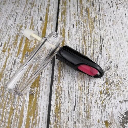 Clear Empty Lip Gloss tube Black Cap, DIY Elegant Lipstick Refillable Bottle,Graceful Plastic Lipgloss Container F032