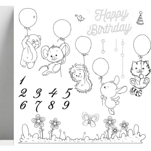 ZhuoAng Cartoon Balloon Animal Clear Stamp / stamp DIY scrapbook / album decoration transparent seal / seamless seal