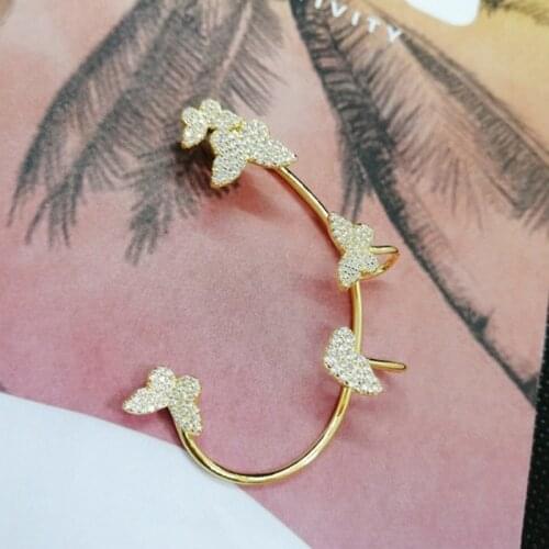 High quality S925 silver inlaid full diamond AAAAA zircon, butterfly single earring, womens wedding party jewelry