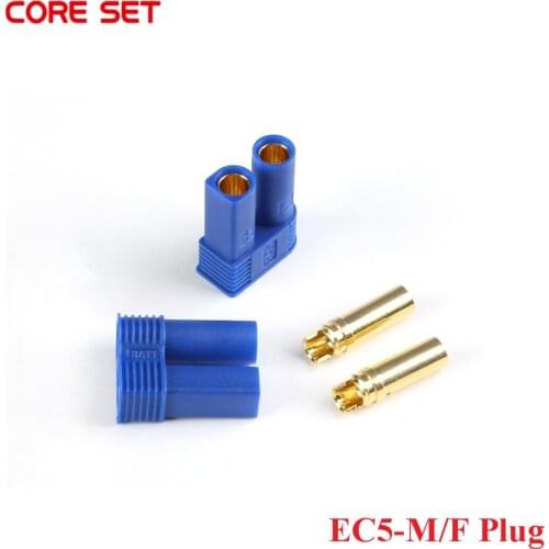 1 Pairs/Lot EC5 Plug 5mm Bullet Connectors 100A RC LiPo Battery Charge Adapter M/F Connector For RC Part