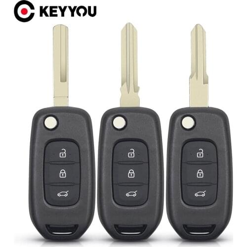 KEYYOU 2/3 Buttons Flip Folding Remote Car Key Case Shell For Renault Dacia Logan Sandero Lodgy Dokker Duster 2016 Uncut Blade