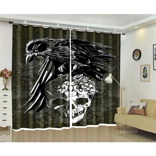 Happy halloween Modern 3D Blackout Window Curtains Cartoon Monster pattern Polyester Bedroom Curtains for Living Room