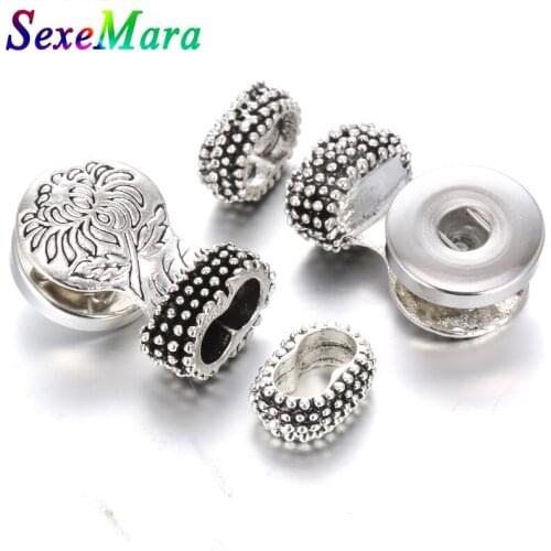 2pcs/lot SexeMara Snap Button Jewelry 18mm Metal Snap Accessoris & Findings to Make DIY Leather Snap Bracelet Bangle