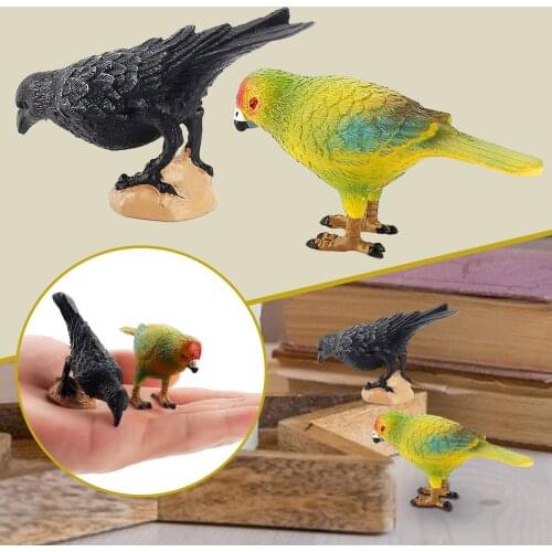 7.5 CM Creative Simulation Peony Parrot Cormorant Model Landscape Ornament Bird Animal Static Desktop Decoration Lawn Figurine