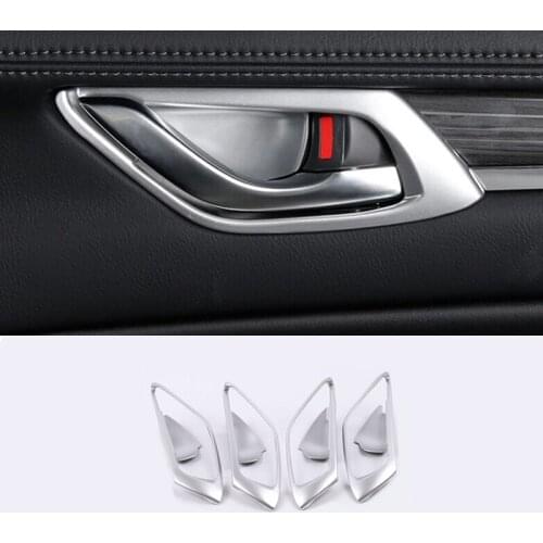 ABS Matte LHD Car Inner Door Bowl Decoration Sticker Cover Trim For Mazda CX-8 CX8 2017 2018 2019 Car Styling Accessories 4pcs