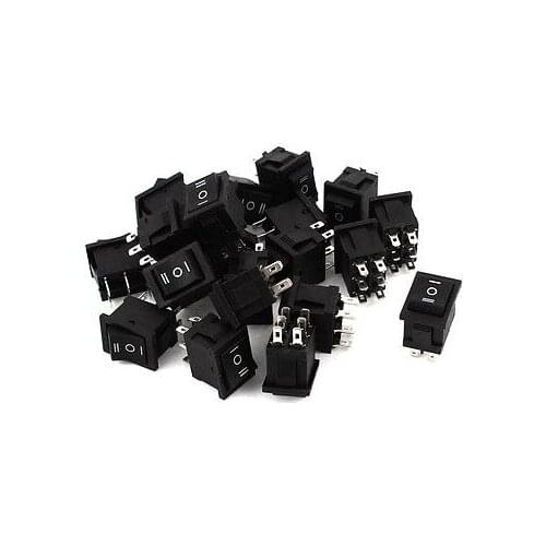 AC 250V 6A 125V 10A DPDT ON-OFF-ON 3 Position 6pin Boat Rocker Switch 20Pcs