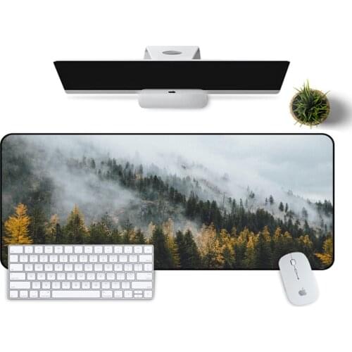 Foggy Forest Large Mousepad Gamer XL Gaming Mouse Pad Rubber Otaku Locking Edge Big Fashion Laptop Notebook 90x40cm Desk Mat