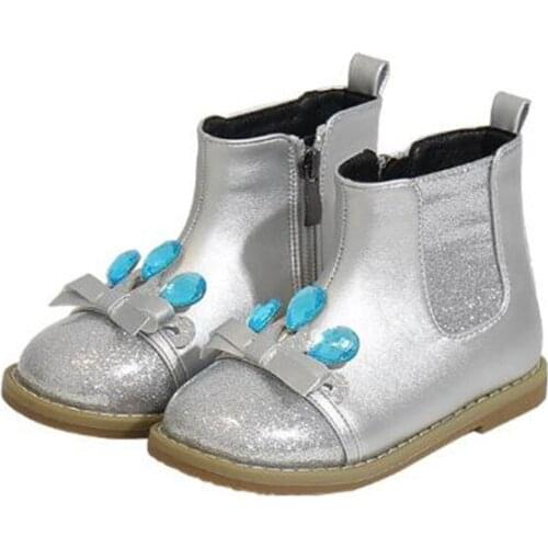 Girls Martin Boots 2021 New Short Boots Princess Children Breathable Thin Plush Warm Botas Free Shipping