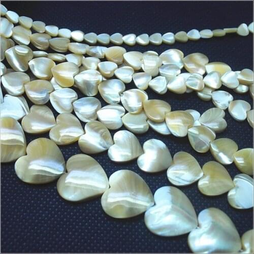 Nature brown saltwater shell beads shell strings heart shapes for bracelets making accessories size 6mm 8mm 10mm 12mm 15mm 20mm