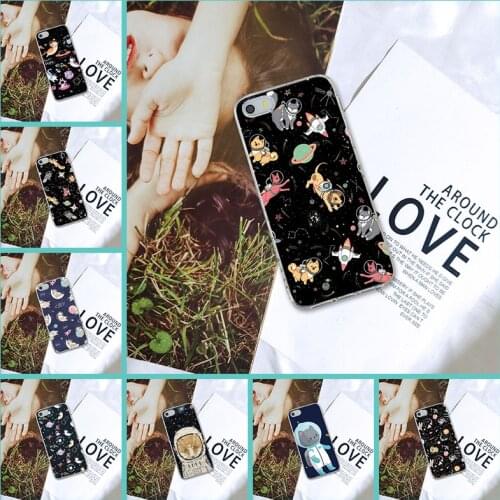 Phone Case For Apple iPhone 4 4S 5 5C 5S SE Cat Space Cute Dog Funny Star Fox Silicone Back Cover For iPhone 4 5 S Case