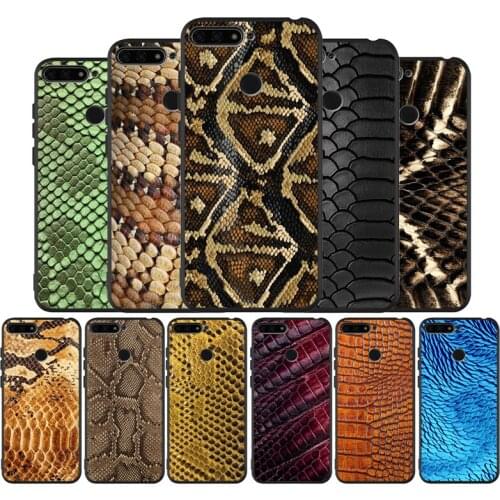 Snake Skin Printing Black TPU Silicone Soft Phone Case For Honor 8X 9 8 10 20 30 Lite Pro MATE 9 10 20 30 Pro Lite