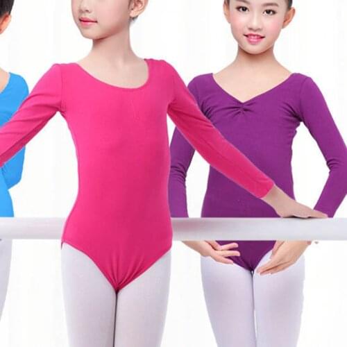Children Kids Pink Cotton Short/Long Sleeve Bodysuit Купальнік Leotard Clothes Girls Ballet Dance Gymnastics Dancewear