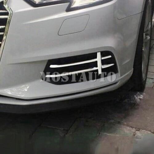 For Audi A3 8V 2017-2018 Sedan ABS Front Fog Lamp Light Stripe Cover Trim 2pcs Car Accessories Interior Car Decor Car Trim