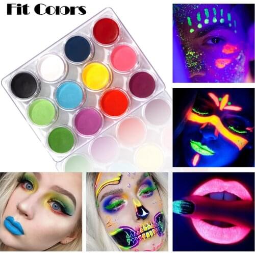 Fit Colors 12-Color Fluorescent Eyeliner Halloween Face Color Painting Oil Painting Pigment Henna Child Art For Party Cosmetics