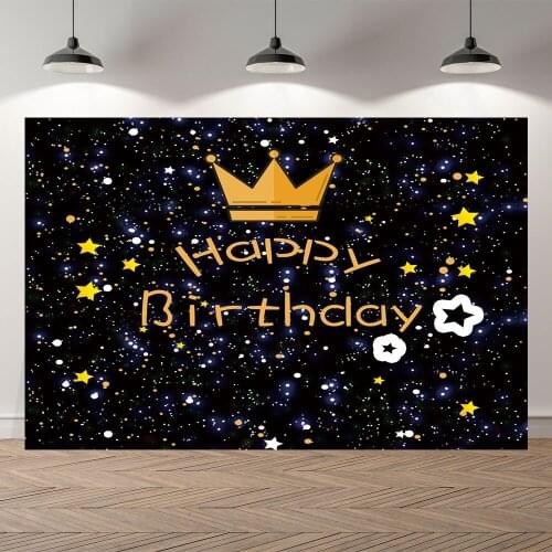 Seekpro Photography Background kids baby shower Happy birthday party cartoon star space party Backdrop Photo Photocall