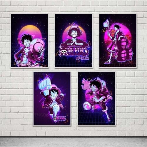 Pictures Home Purple One Piece Luffy Decor Prints Wall Art Modular Posters Anime Painting Cuadros On Canvas Living Room Frame