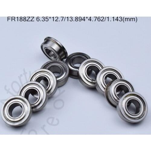 FR188ZZ 6.35*12.7*13.894*4.762*1.143(mm) 10pieces free shipping bearing Flange bearings FR188ZZ chrome steel deep groove bearing