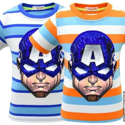 Disney Captain America Summer T Shirt Children Clothing Boys T-shirts Girls Tshirts Print Cartoon Kids Grinch Clothes