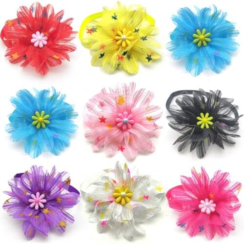 30/50 Pcs Dog Accessories for Small Dogs New Flower Style Puppy Dog Cat Bow Ties Necktie Cute Pets Dog Bowties Supplies Grooming