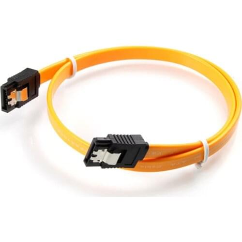 10 50 100 PCS Straight SATA 3 Cable 6.0 Gbps 40cm Yellow Data HDD Hard Drive Disk Signal Cables High Speed With Locking Latch