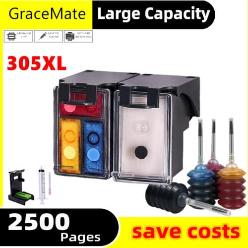 305 305XL Refill Ink Cartridge Compatible for HP 305 305XL DeskJet 2320 2710 2720 2721 2723 4110 4120 Envy 6420 6422 Printer