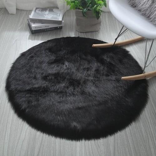 Bedroom Soft Plush Area Rugs Artificial Warm Long Hair Seat Rugs Carpets for Home Living Room Cushion Floor Mat 30x30cm