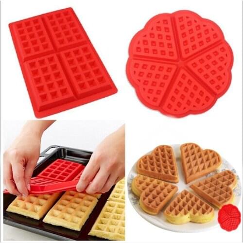 Kitchen Silicone Waffle Bakeware Kitchen Waffle Mold Non-stick Cake Mould Makers