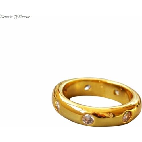 Brass Zirconia Band Statement Rings Punk Style Designer Club Cocktail Party Gown Amazing Gift Trendy Top Jewelry Korean Japan